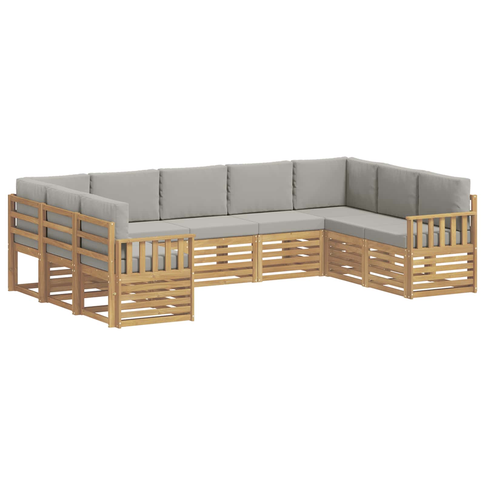 Set vanjskih sofa 7 pcs Bijela i svijetlosiva