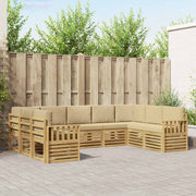 Set vanjskih sofa 7 pcs Bijela i Bež 304 x 128,5 x 73 cm