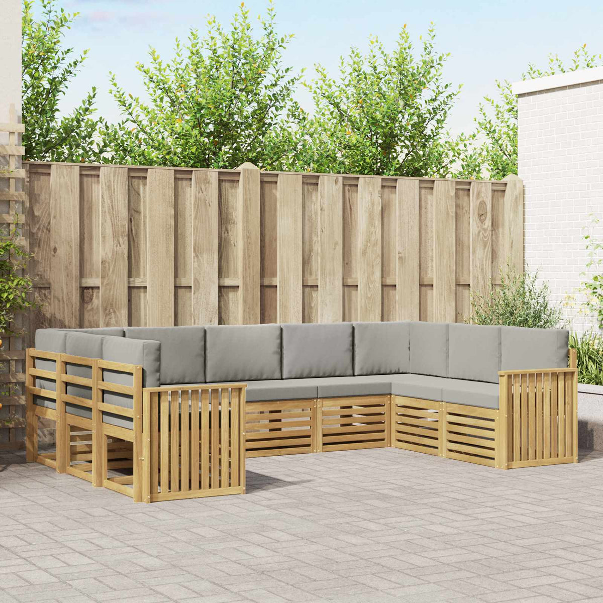Setovi sofa Čvrsto drvo akacije Smeđa 304 x 187.5 x 73 cm
