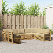 Set vanjskih sofa 9 pcs Bijela i bež 304 x 187,5 x 73 cm