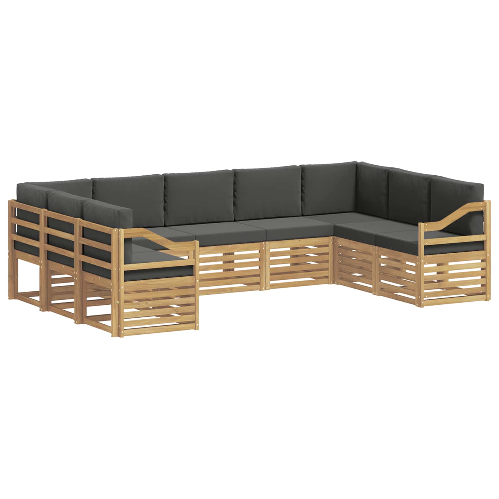 Sekcijska garnitura 9 pcs Bijela i antracit 304 x 185,5 x 73 cm