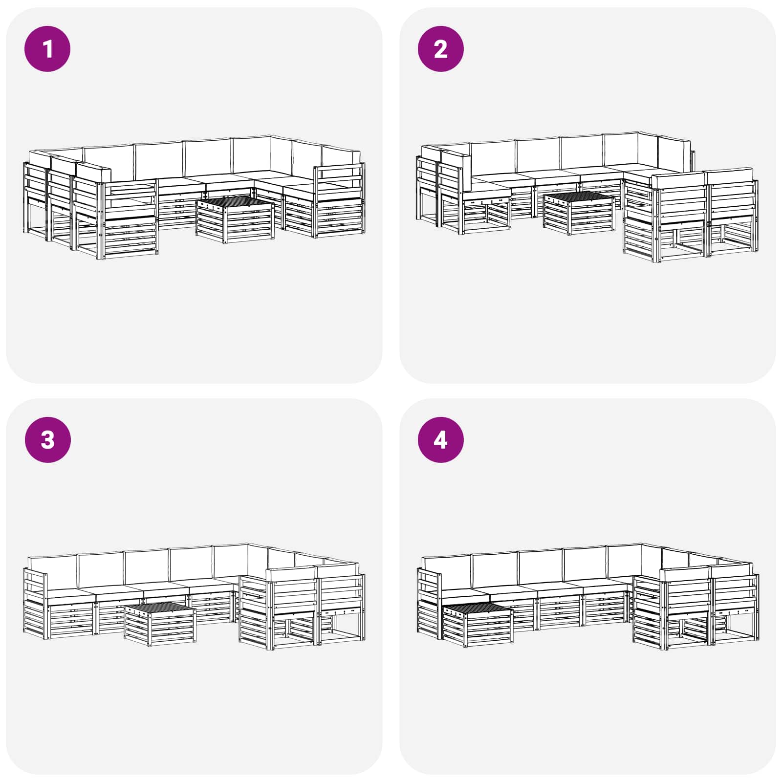 Setovi sofa 10 pcs Bijela i bež 59 x 59 x 37 cm Poliester