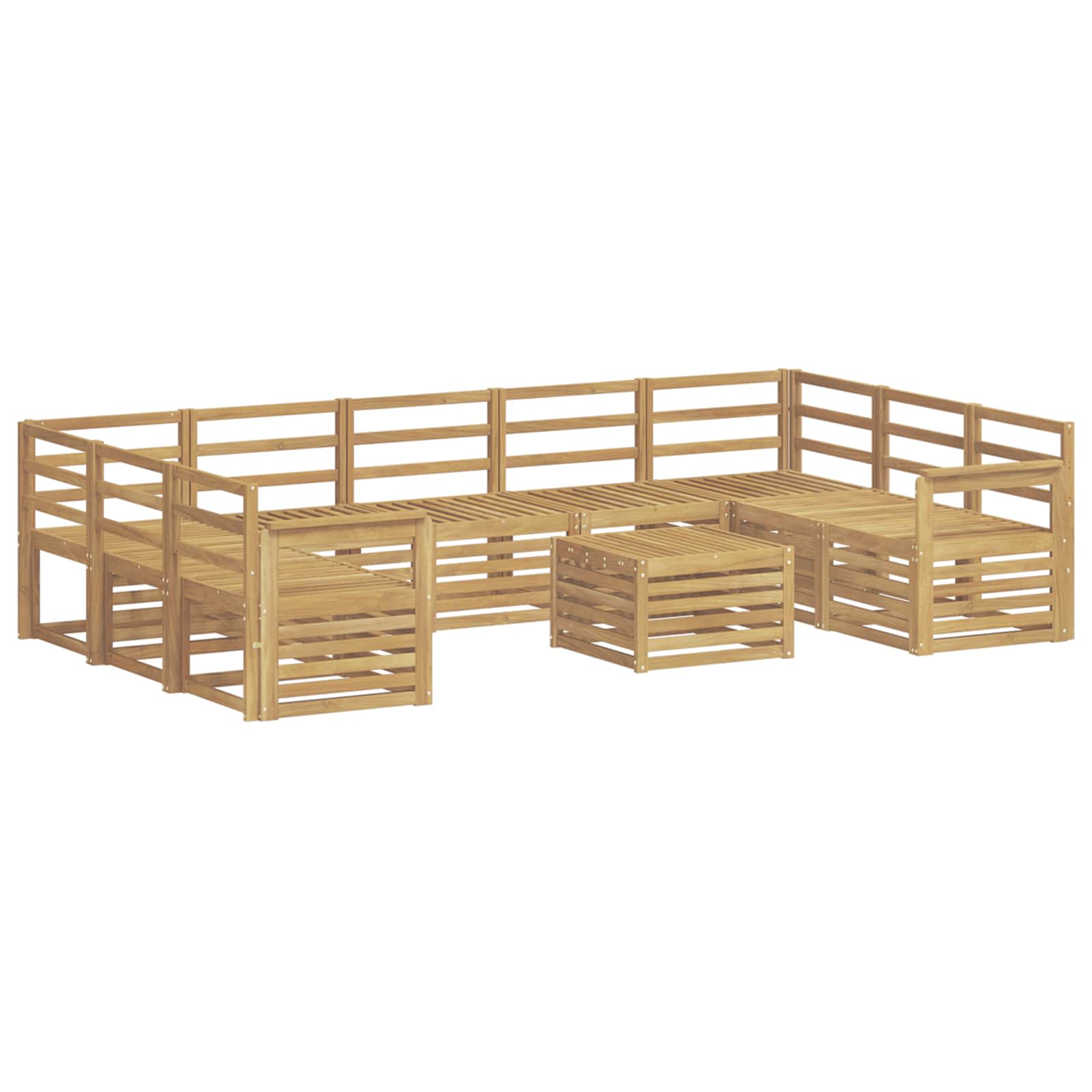 Set vanjskih sofa 10 pcs Bijela 59 x 59 x 37 cm