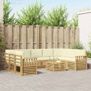 Set vanjskih sofa 8 pcs Bijela i Krem 59 x 59 x 37 cm Poliester