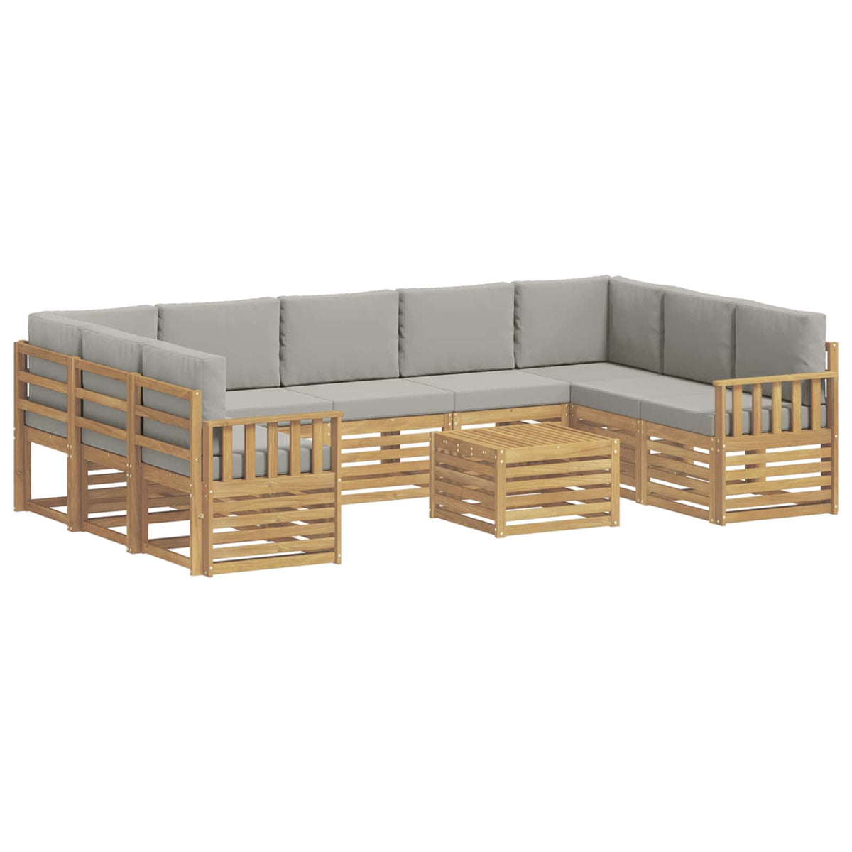 Set vanjskih sofa 8 pcs Bijela i svijetlosiva 59 x 59 x 37 cm