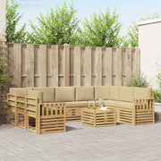 Set vanjskih sofa 8 pcs Bijela i Bež 59 x 59 x 37 cm Poliester