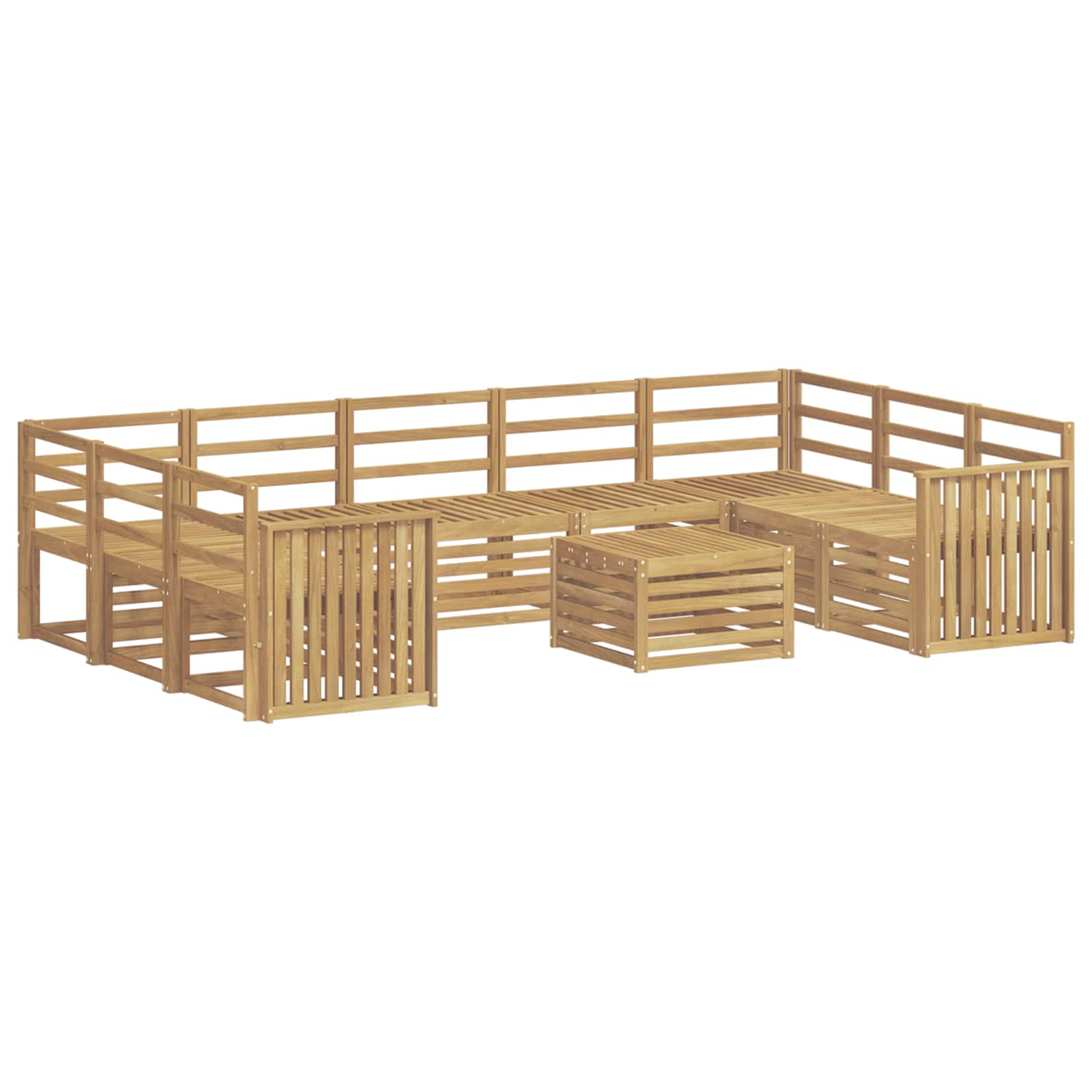 Set vanjskih sofa 10 pcs Bijela 59 x 59 x 37 cm