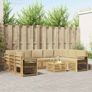 Setovi sofa 10 pcs Bijela i bež 59 x 59 x 37 cm Poliester
