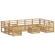Set vanjskih sofa 10 kom. Bijela Čvrsto drvo akacije