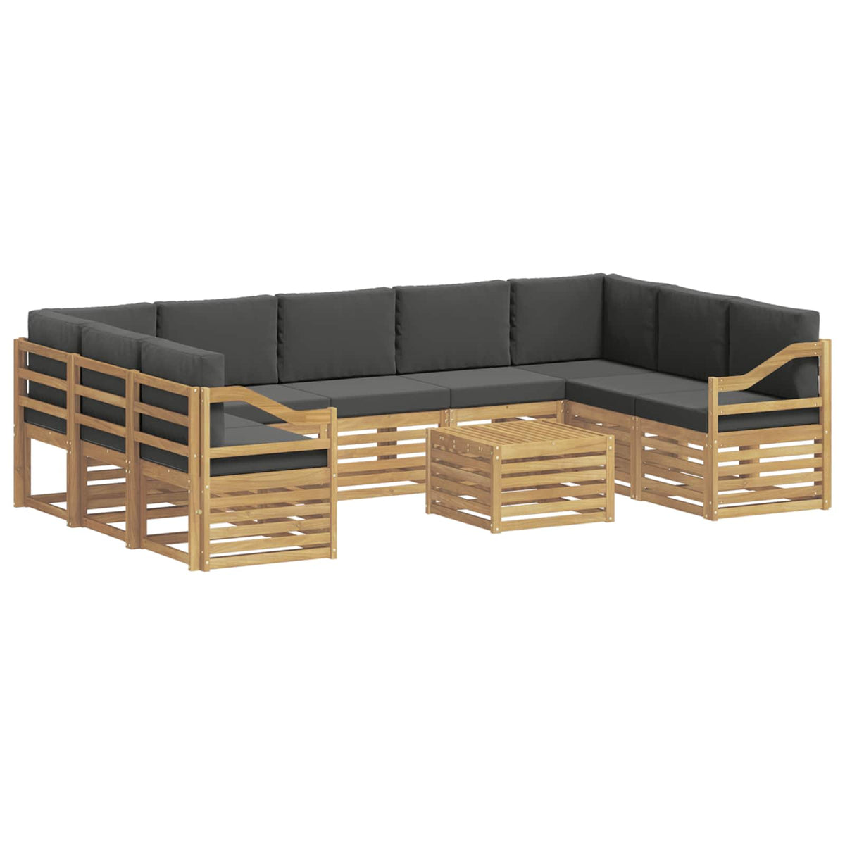 Set vanjskih sofa 10 kom. Bijela i Antracit Poliester