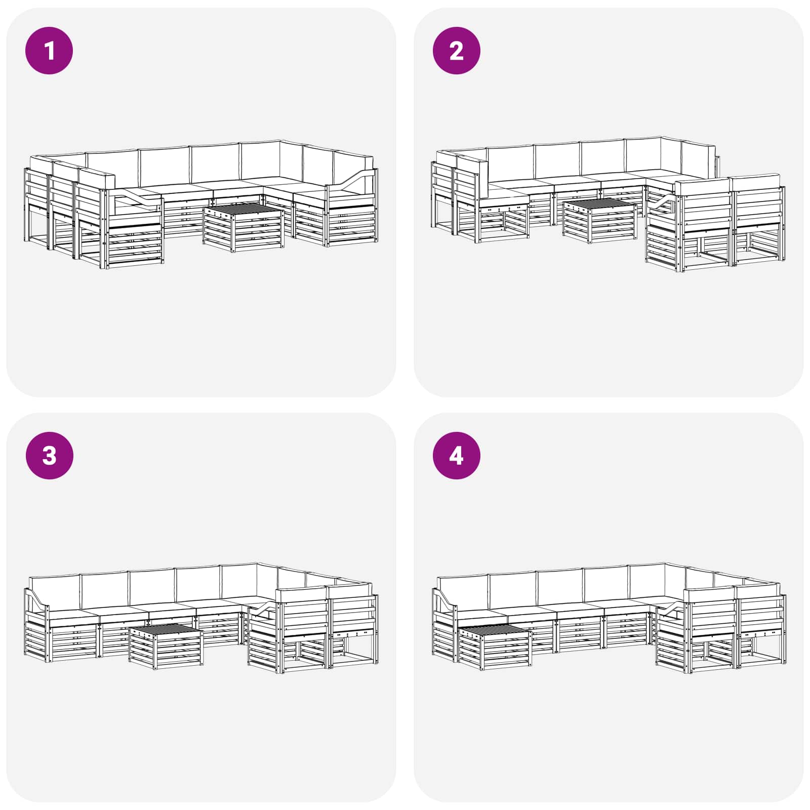 Setovi sofa 10 pcs Bijela i bež 59 x 59 x 37 cm Poliester