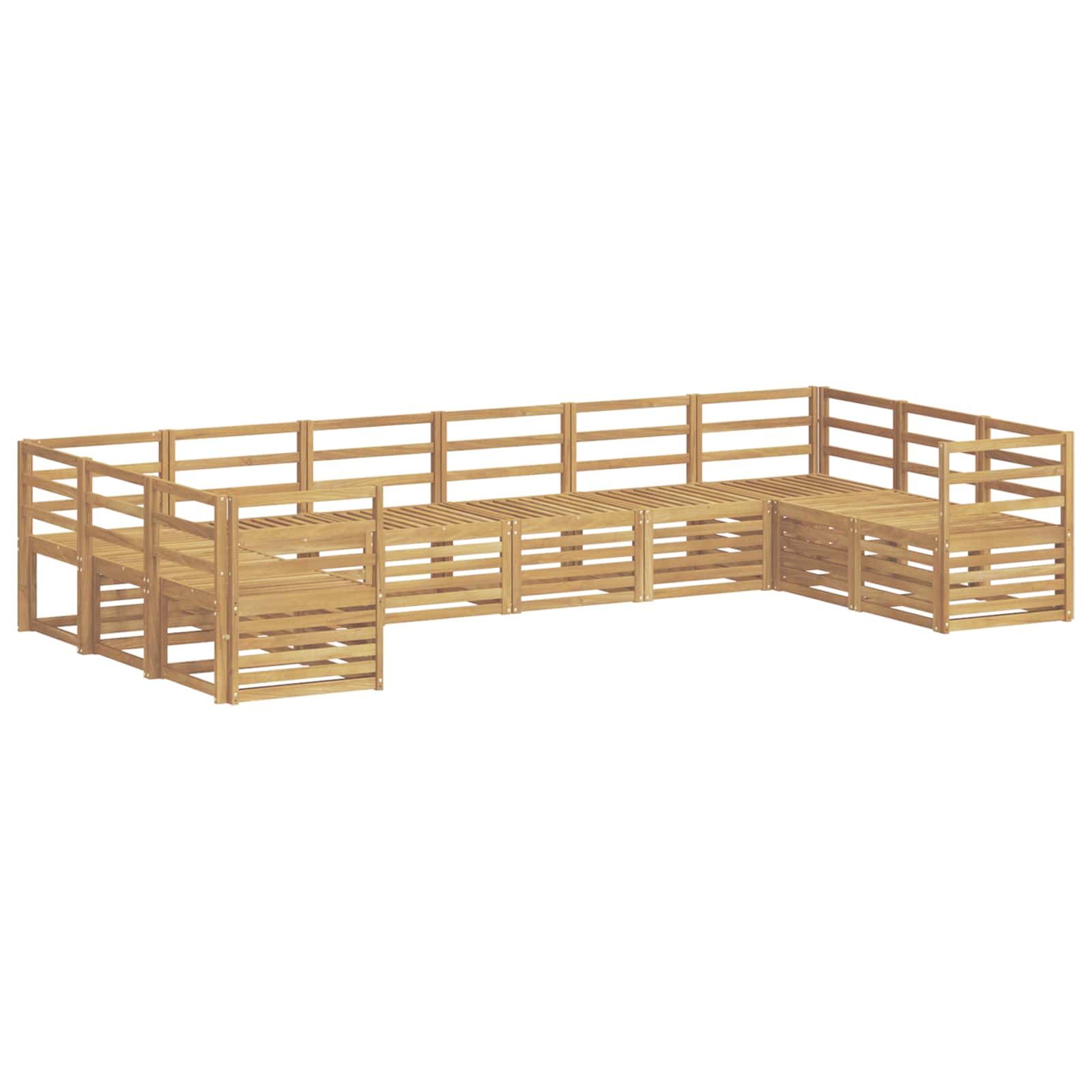 Set vanjskih sofa 10 pcs Bijela 363 x 185,5 x 73 cm