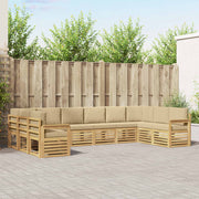 Set vanjskih sofa 7 pcs Bijela i Bež 363 x 187,5 x 73 cm