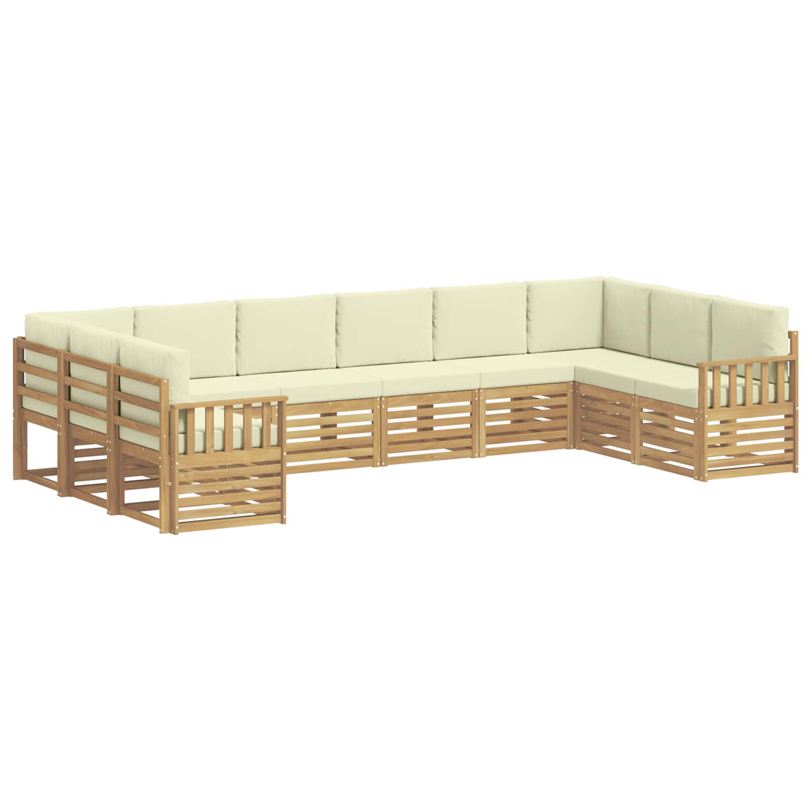 Set vanjskih sofa 7 pcs Bijela i Krem 363 x 187,5 x 73 cm