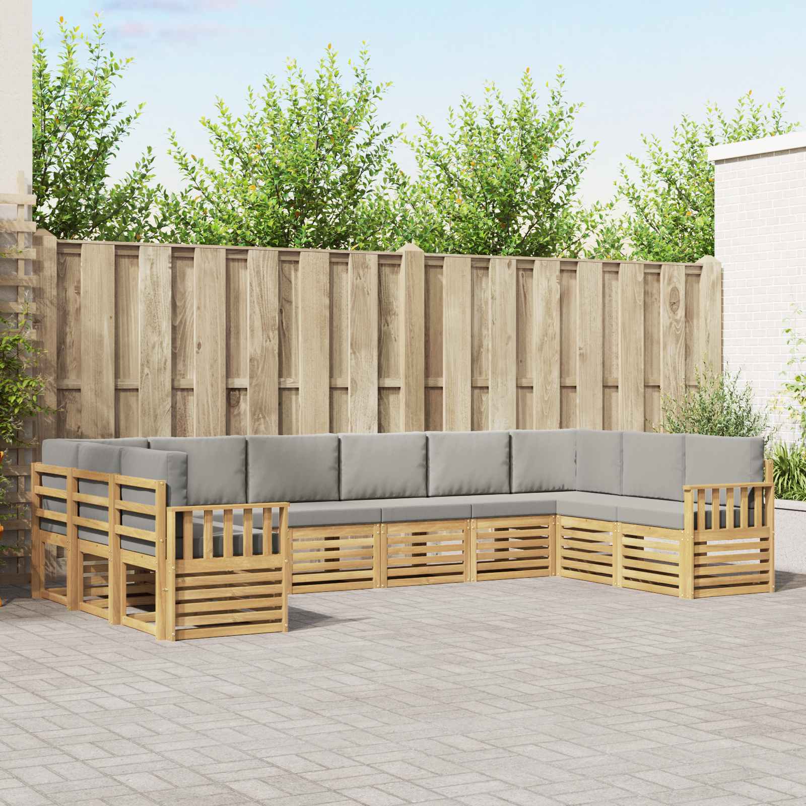 Set vanjskih sofa 7 pcs Bijela i svijetlosiva