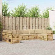 Set vanjskih sofa 7 pcs Bijela i Bež 363 x 187,5 x 73 cm