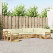 Set vanjskih sofa 10 pcs Bijela i krem 363 x 190 x 73 cm