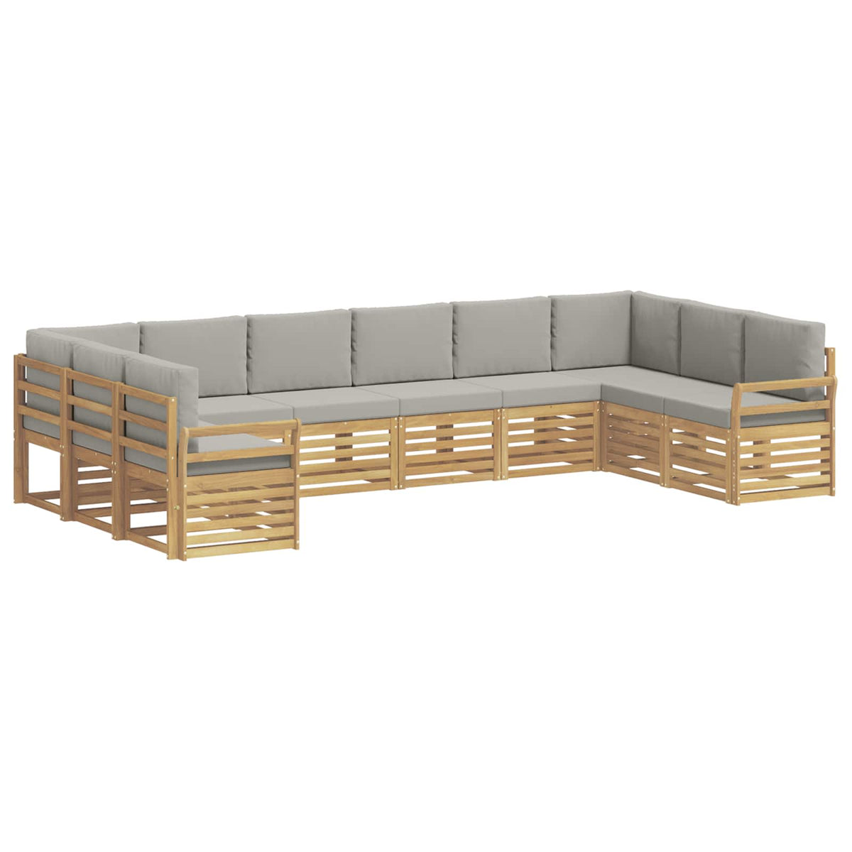 Set vanjskih sofa 10 pcs Bijela i svjetlosiva 363 x 190 x 73 cm