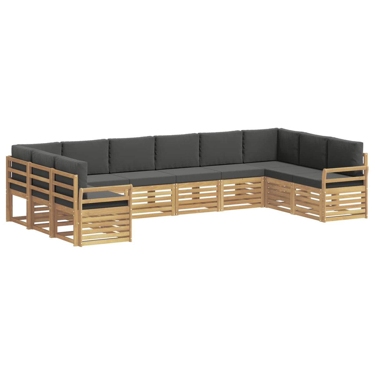 Set vanjskih sofa 10 pcs Bijela i antracit 363 x 190 x 73 cm