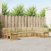 Set vanjskih sofa 10 pcs Bijela i bež 363 x 190 x 73 cm