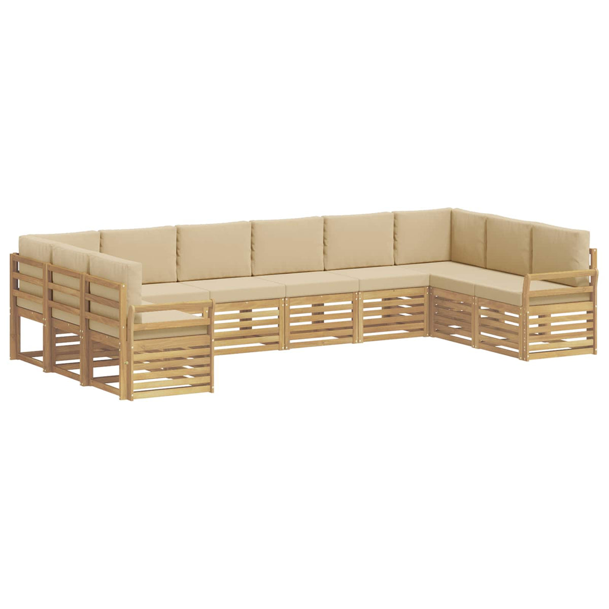 Set vanjskih sofa 10 pcs Bijela i bež 363 x 190 x 73 cm