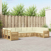 Set vanjskih sofa 10 pcs Bijela i krem 363 x 191,5 x 73 cm
