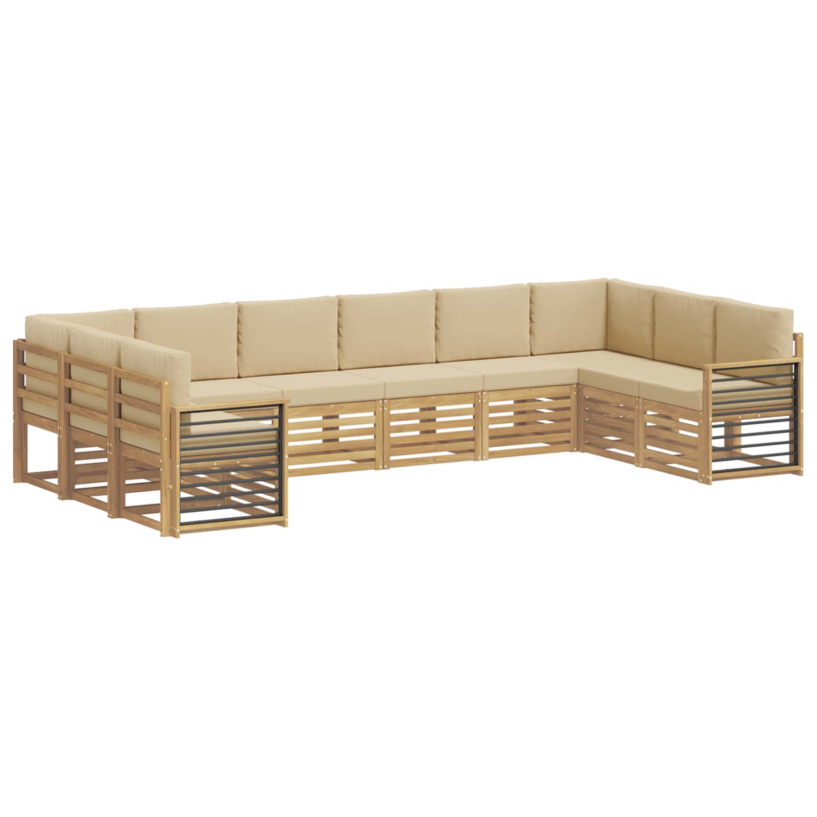 Sekcijska garnitura 10 pcs Bijela i bež 363 x 187,5 x 73 cm