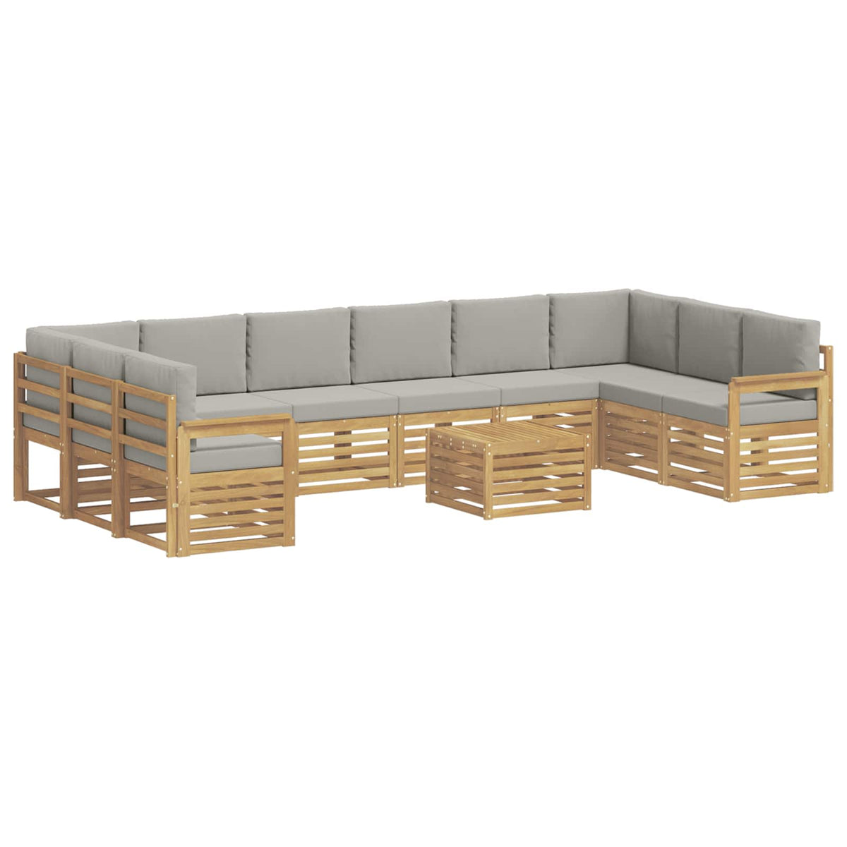 Set vanjskih sofa 8 pcs Bijela i svijetlosiva 59 x 59 x 37 cm