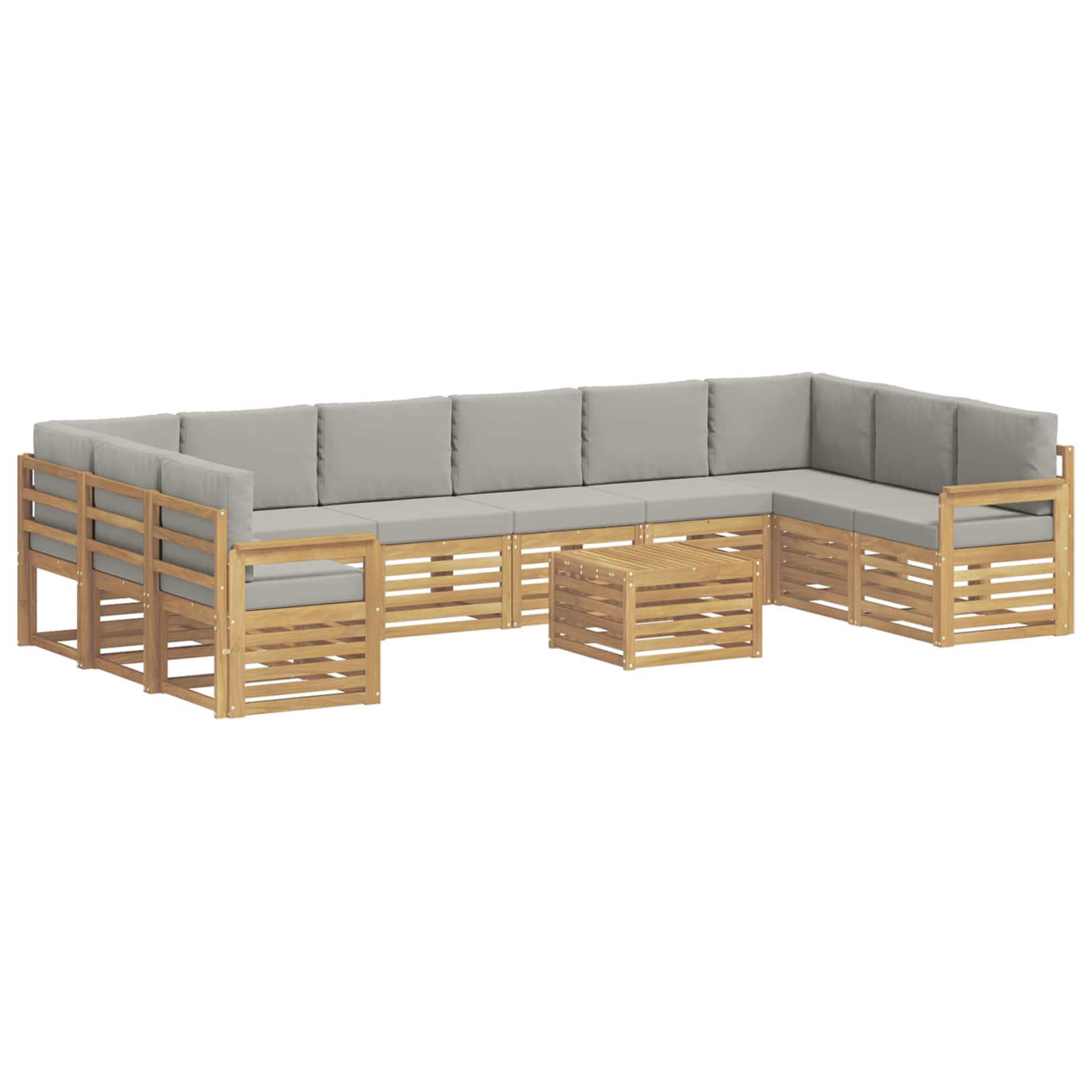 Set vanjskih sofa 8 pcs Bijela i svijetlosiva 59 x 59 x 37 cm