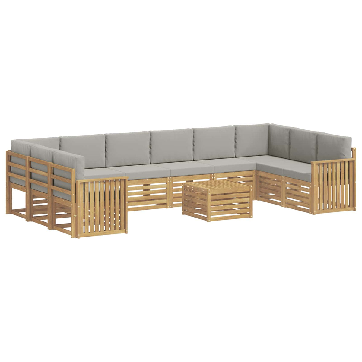 Set vanjskih sofa 11 pcs Bijela i svjetlosiva 59 x 59 x 37 cm