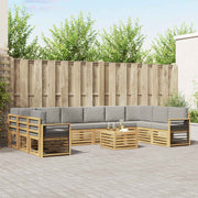 Set vanjskih sofa 11 pcs Bijela i svjetlosiva 59 x 59 x 37 cm