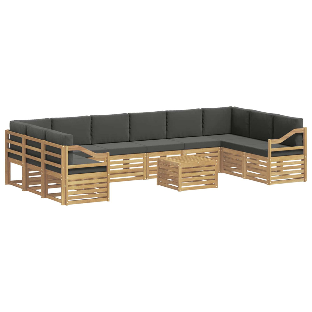 Set vanjskih sofa 8 kom. Bijela i Antracit Poliester