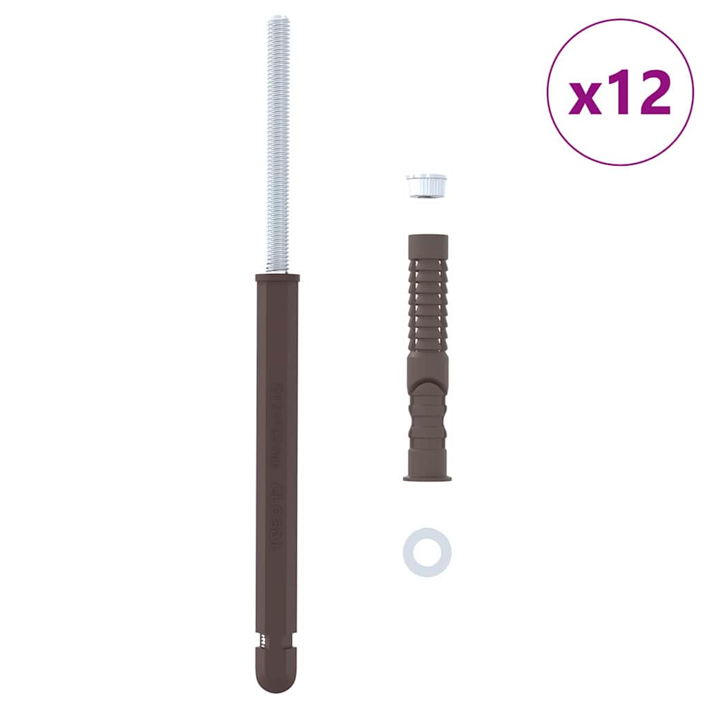 Podupirači za plutajuće police 12 pcs Bež Ø12 x 190 mm Čelik
