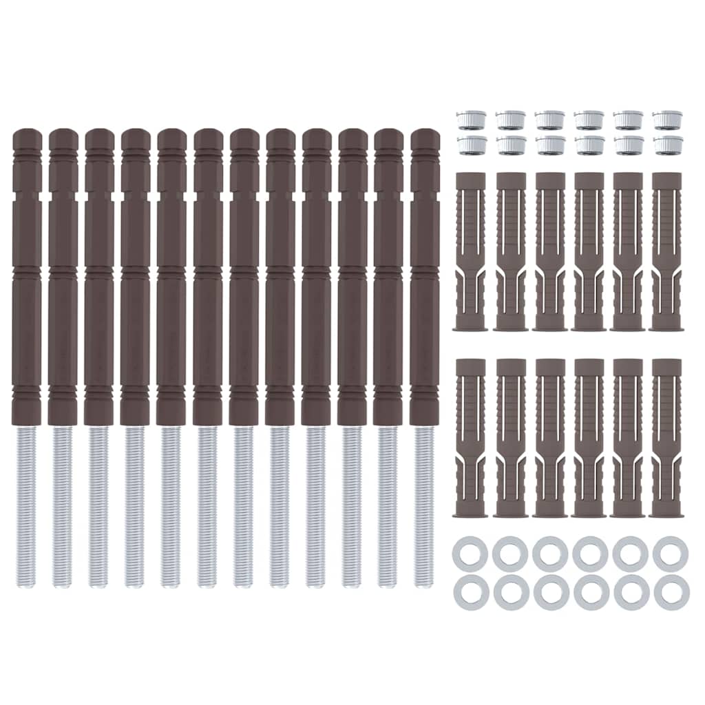 Podupirači za plutajuće police 12 pcs Bež Ø14 x 210 mm Čelik