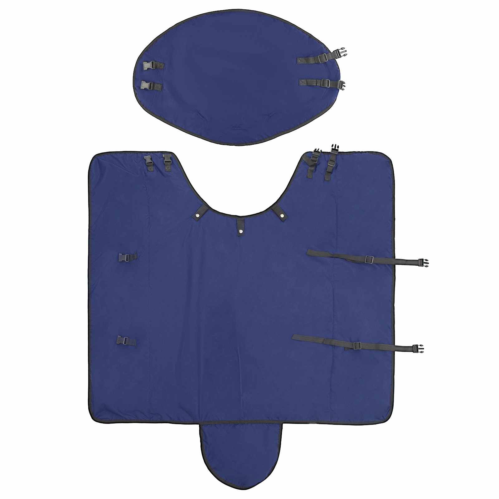 Pokrivač za konje Tamno zelena i crna 145 cm Poliester
