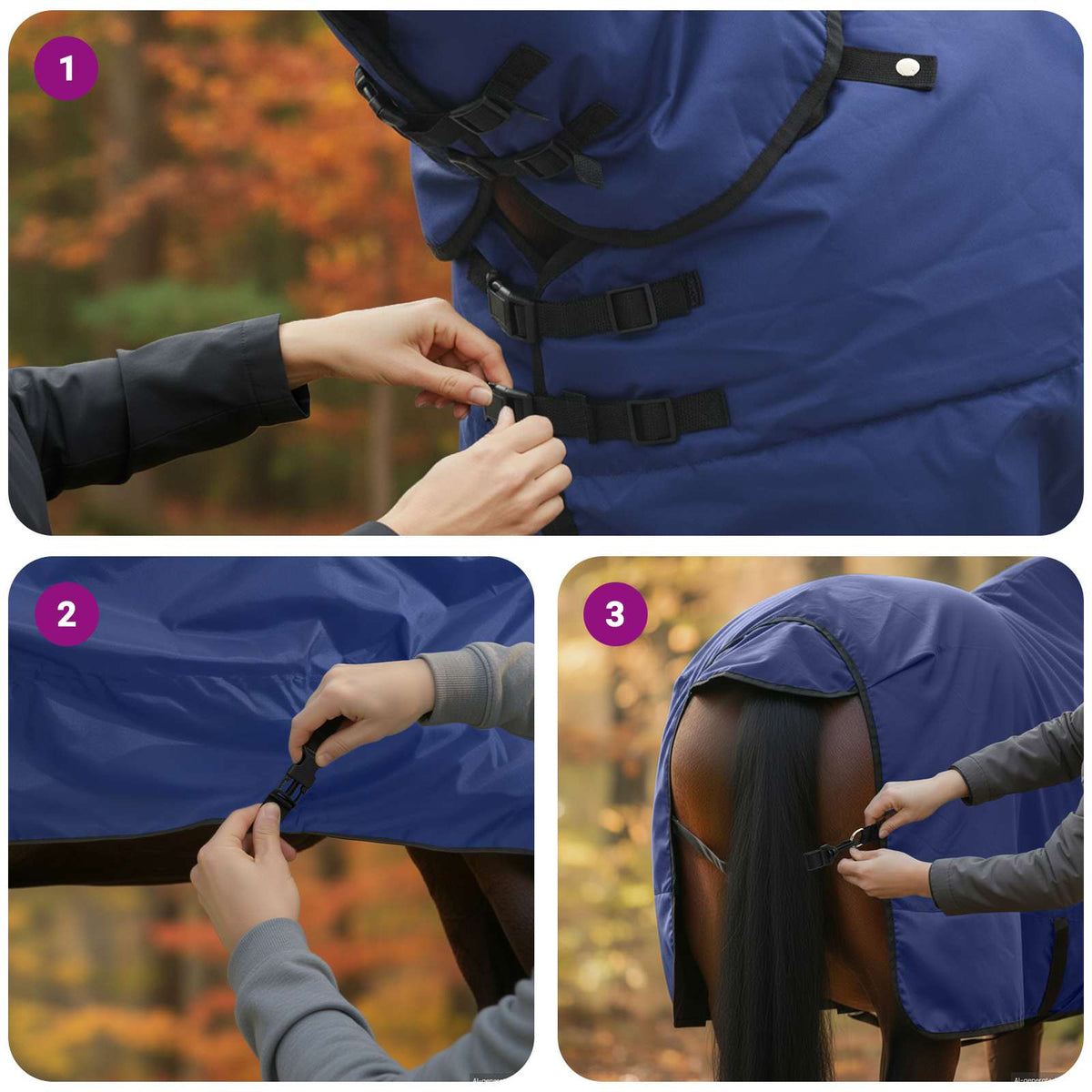 Pokrivač za konje Tamno zelena i crna 155 cm Poliester