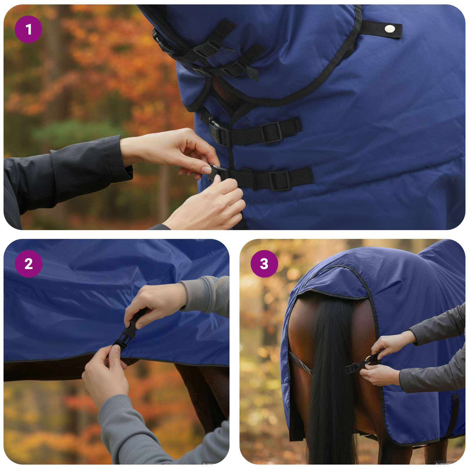 Pokrivač za konje Tamno zelena i crna 165 cm Poliester