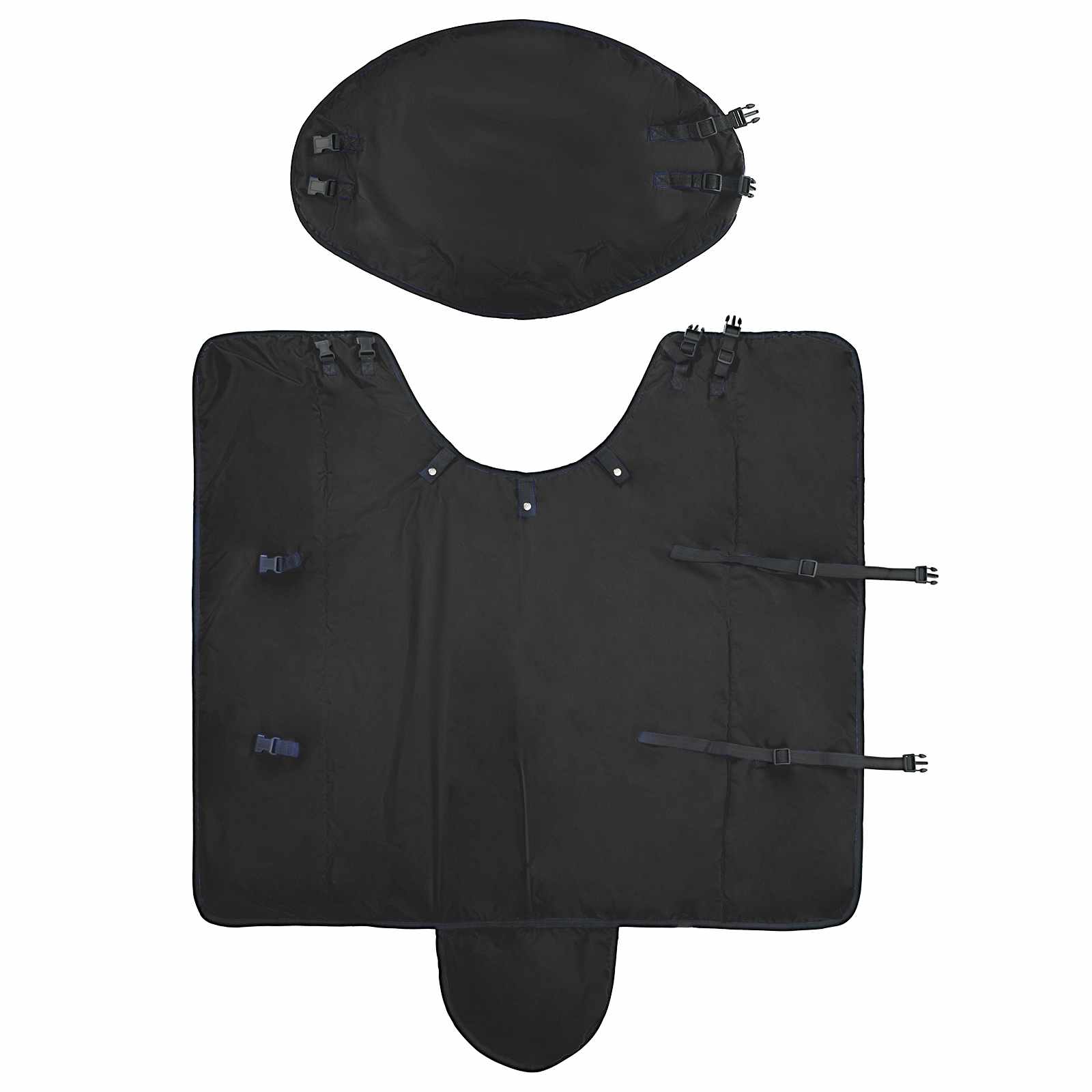 Pokrivač za konje Tamno zelena i crna 145 cm Poliester