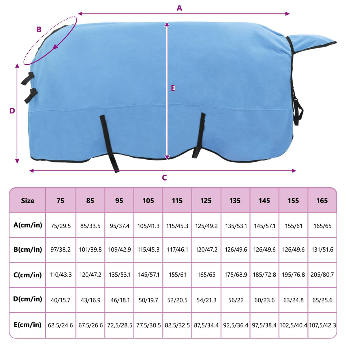 Pokrivač za konje Pun Aqua 135 cm Poliester