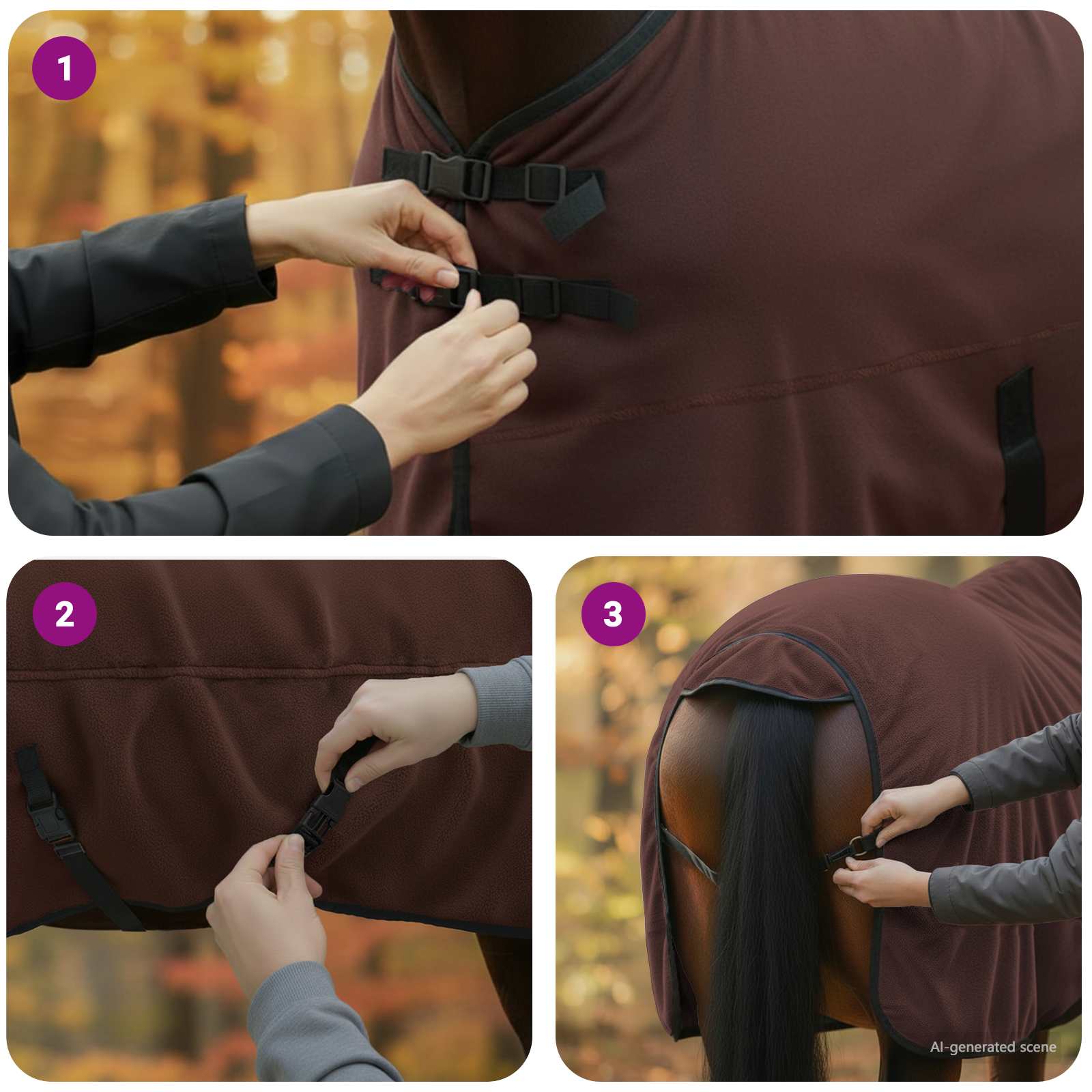 Pokrivač za konje Puni tamnosmeđi 135 cm Poliester