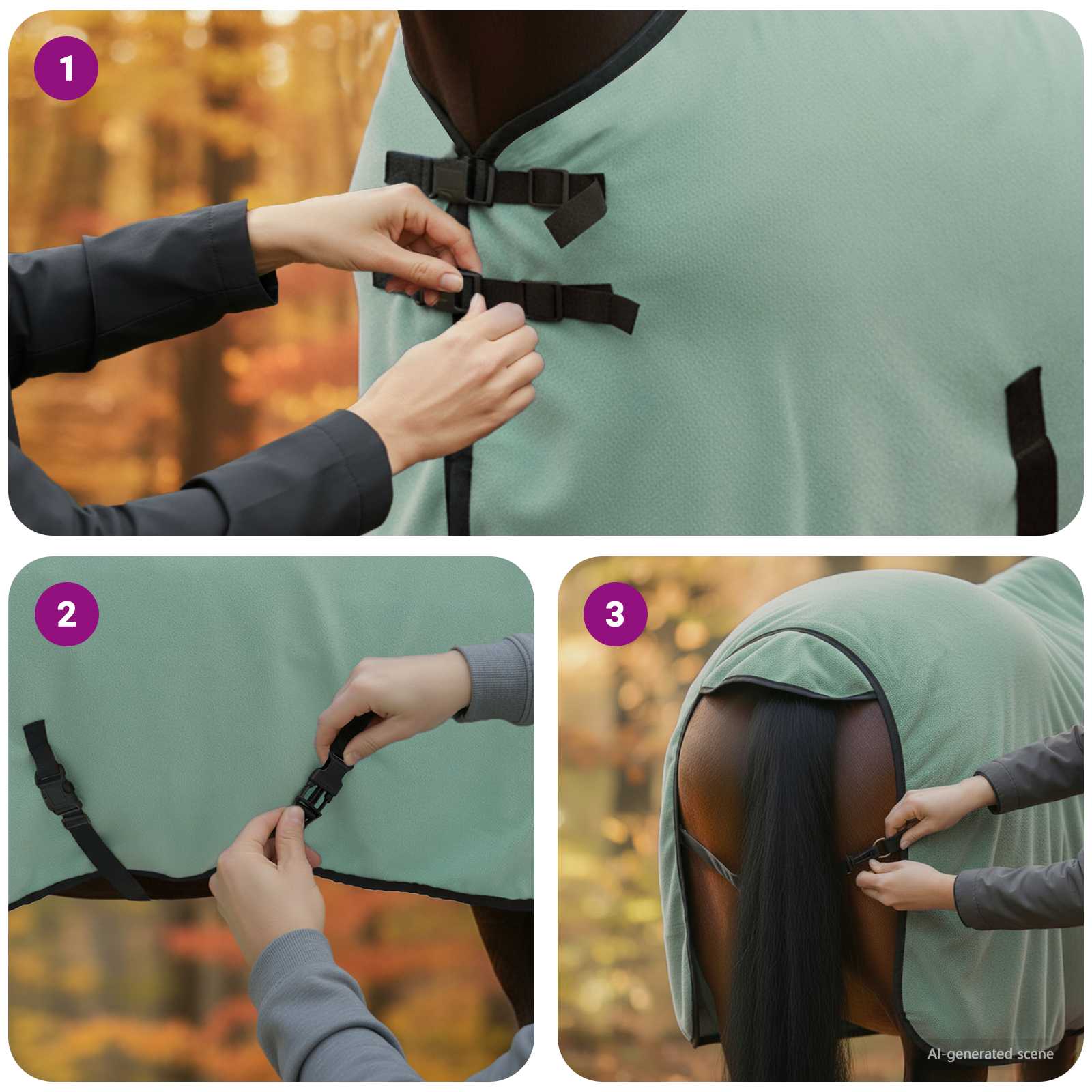 Pokrivač za konje Specijalna zelena 85 cm Poliester