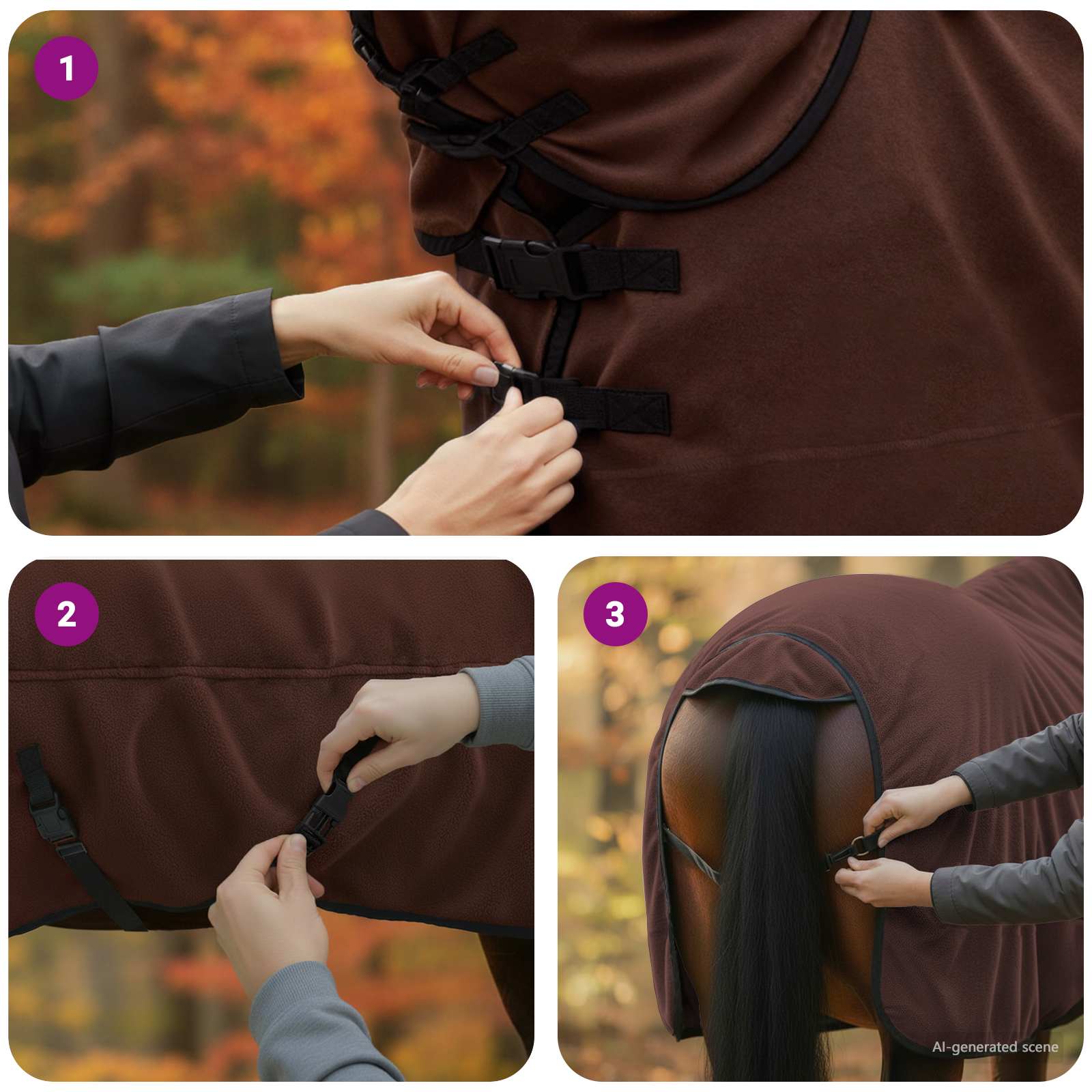 Pokrivač za konje Puni tamnosmeđi 165 cm Poliester