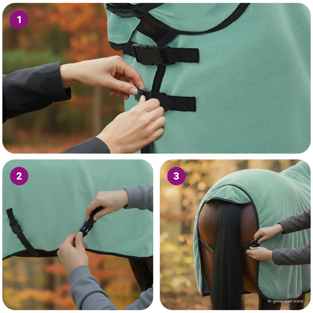 Pokrivač za konje Specijalna zelena 115 cm Poliester