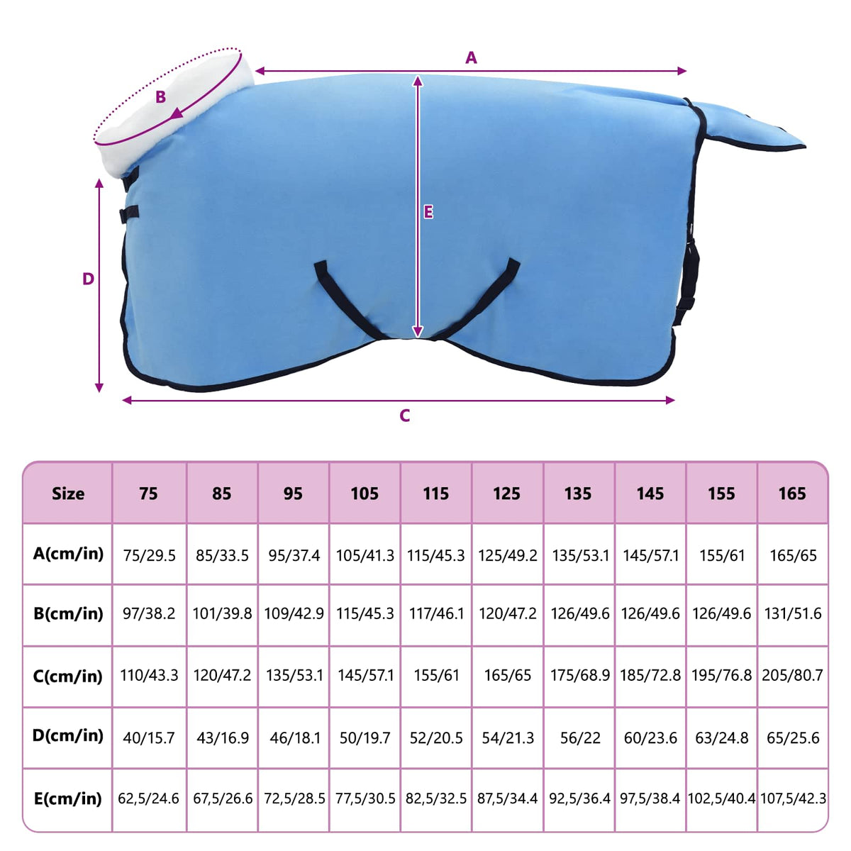 Pokrivač za konje Pun Aqua 105 cm Polartec