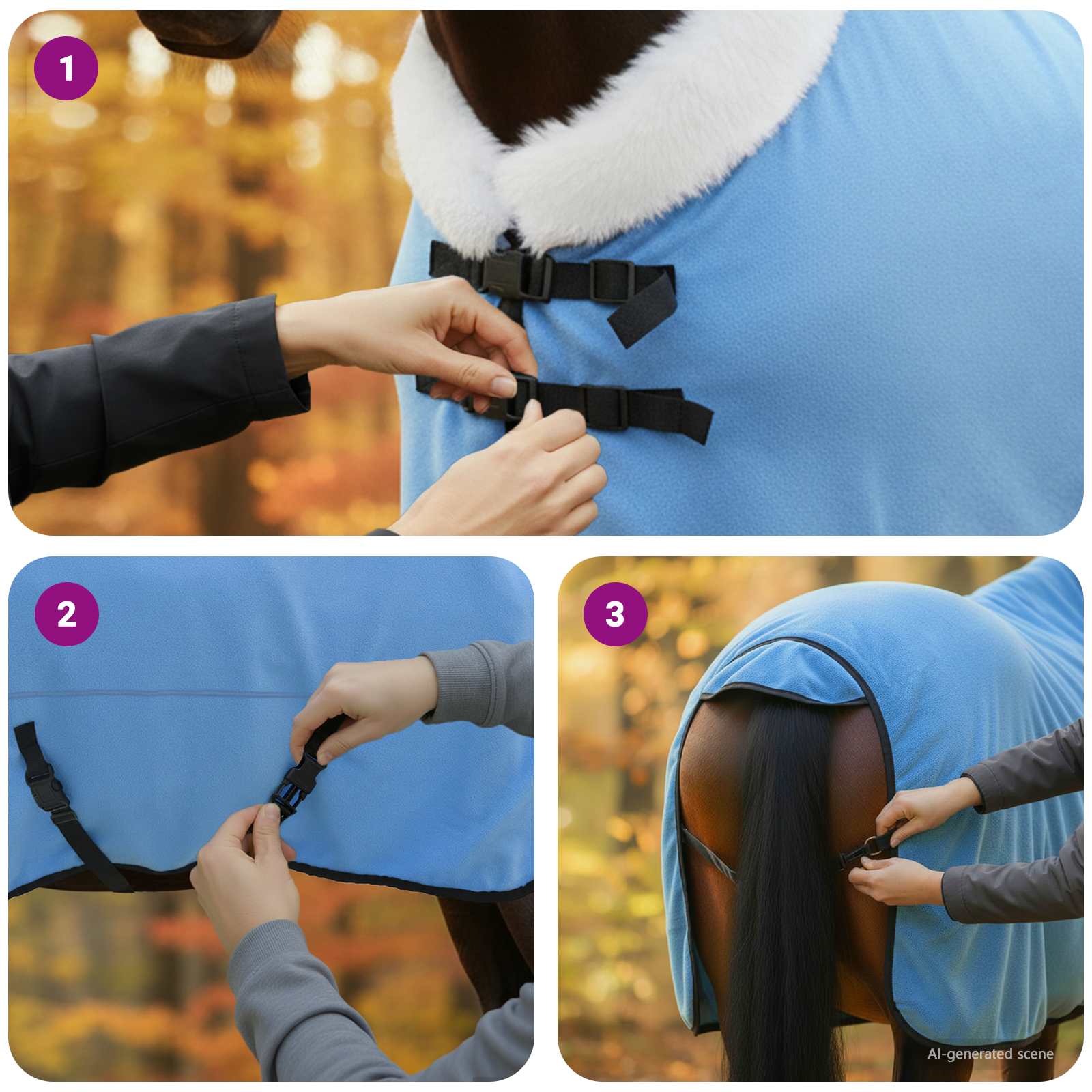 Pokrivač za konje Pun Aqua 125 cm Polartec