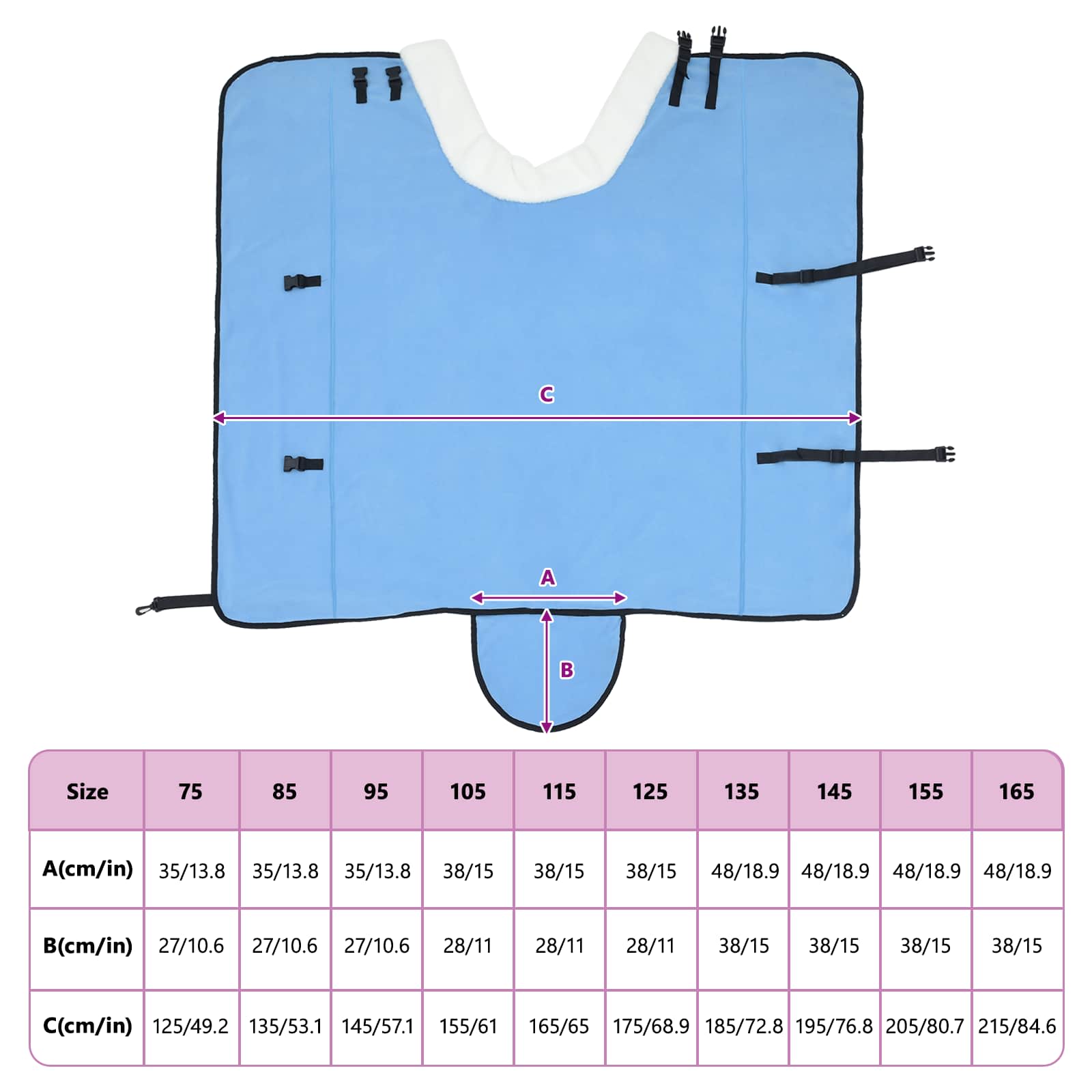 Pokrivač za konje Pun Aqua 125 cm Polartec