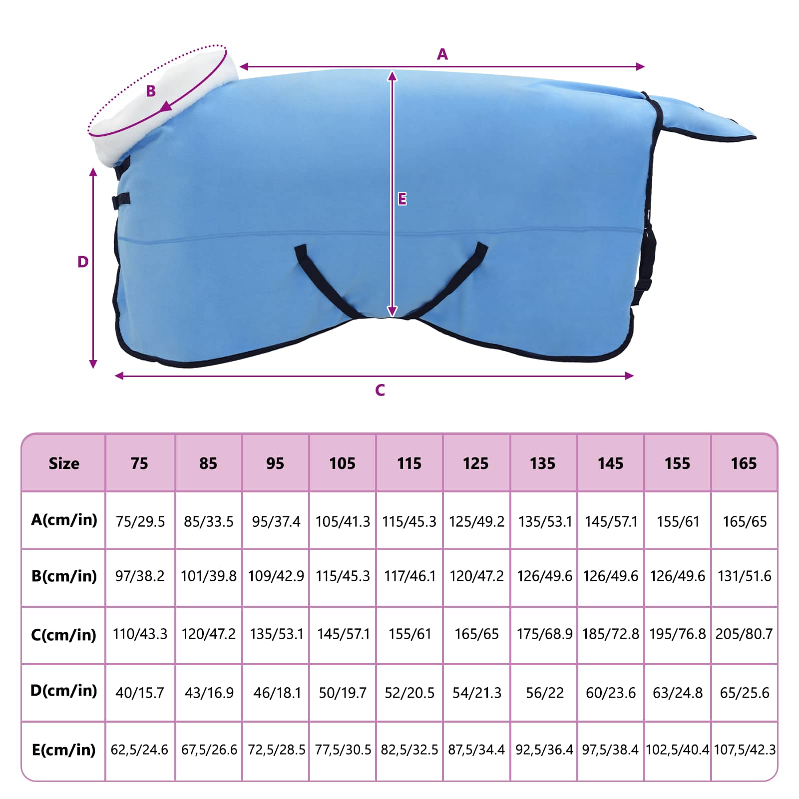 Pokrivač za konje Pun Aqua 165 cm Polartec
