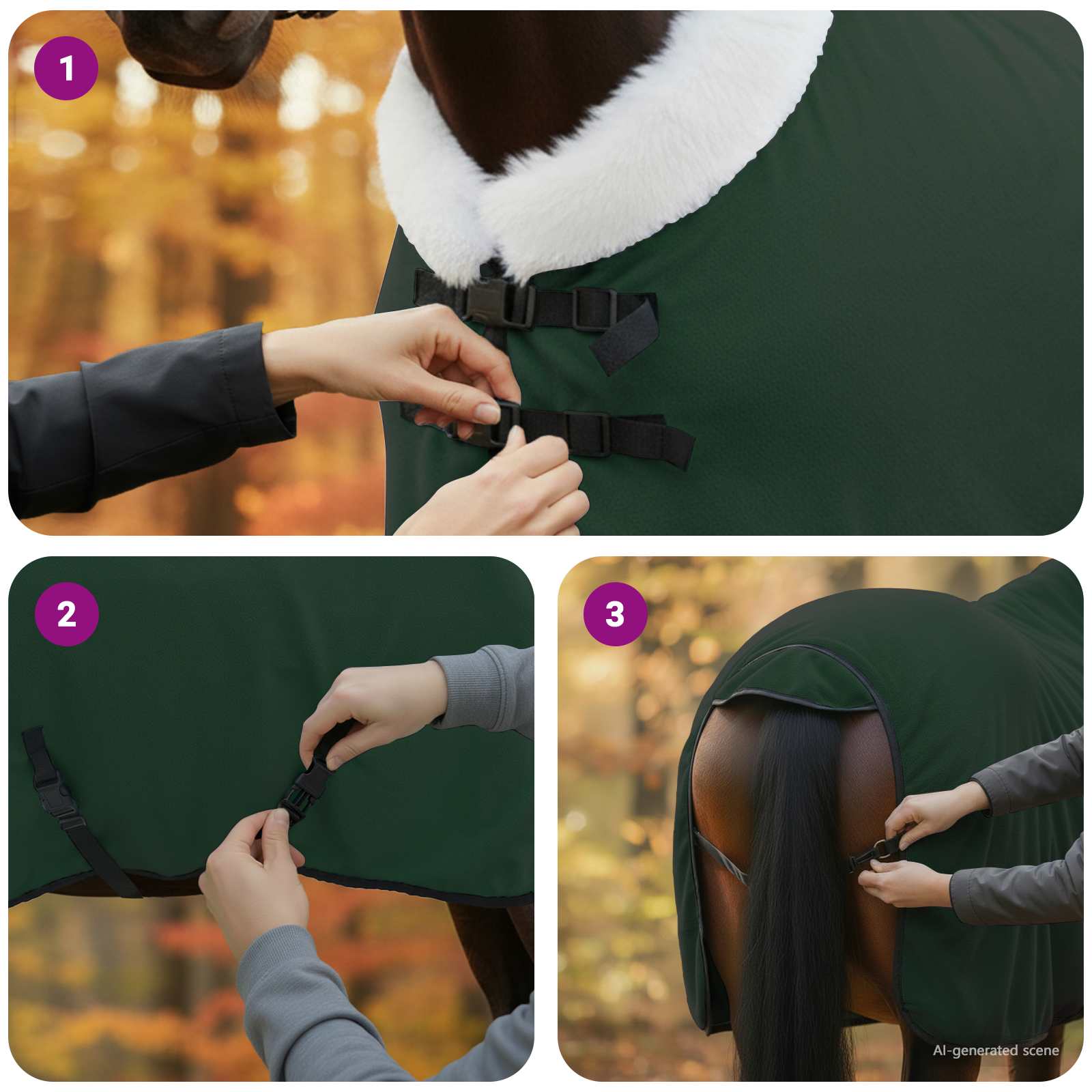 Pokrivač za konje Cjela tamno zelena 105 cm Polartec