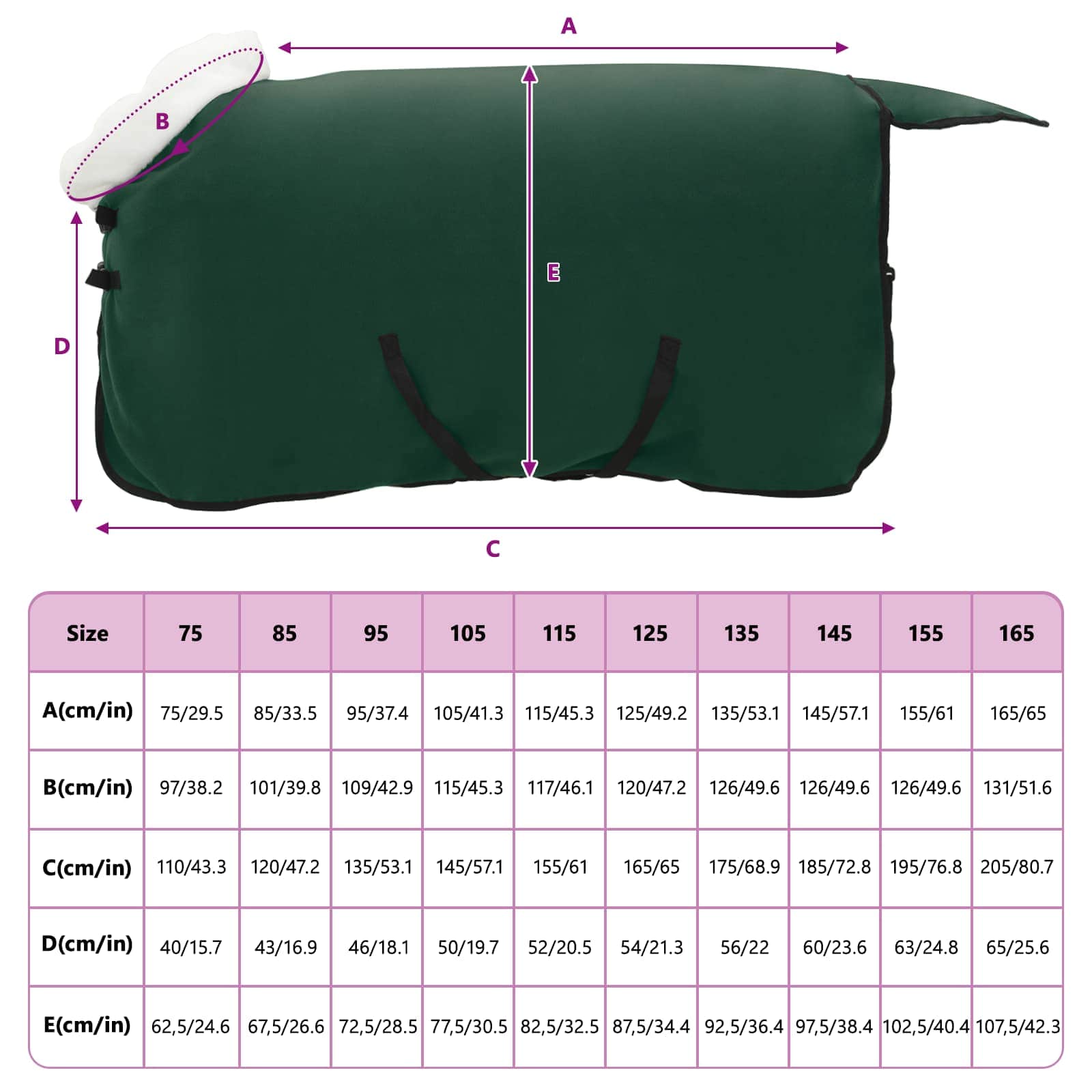 Pokrivač za konje Cjela tamno zelena 105 cm Polartec