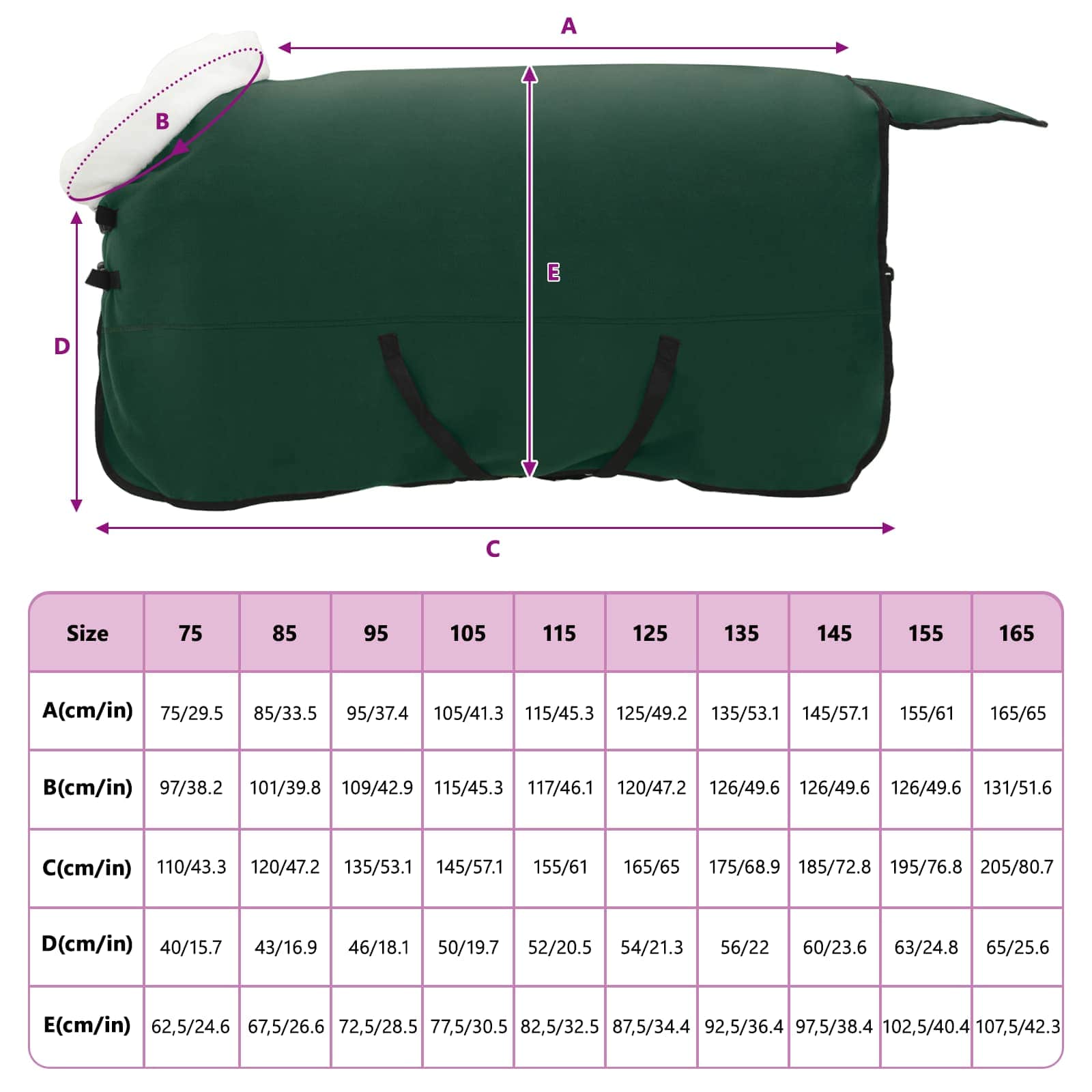 Pokrivač za konje Cjela tamno zelena 155 cm Polartec